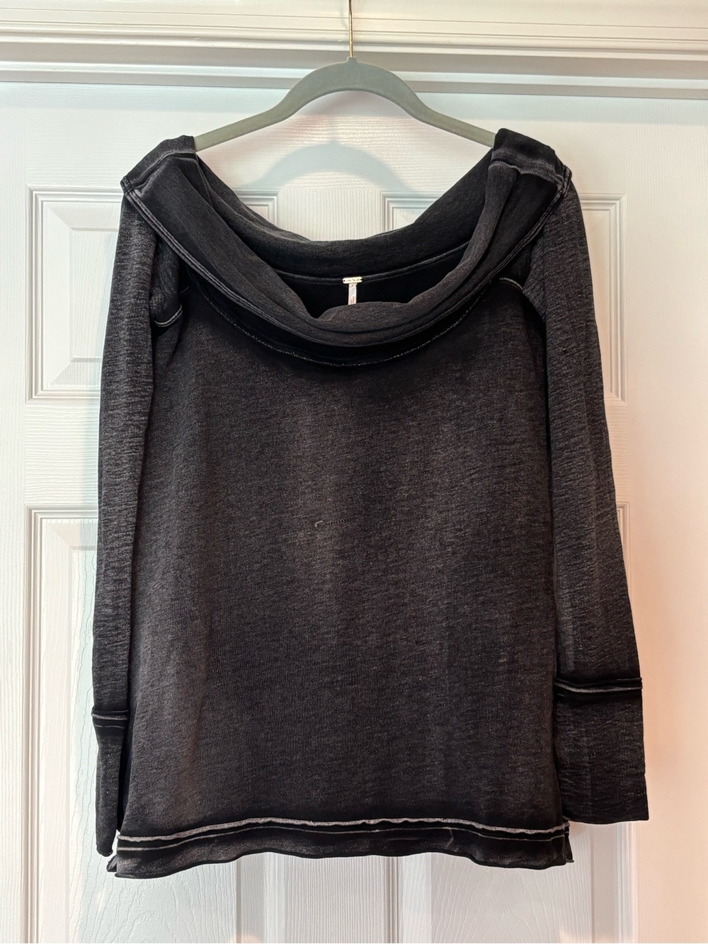 Free People Off the Shoulder Sweater Gray Small